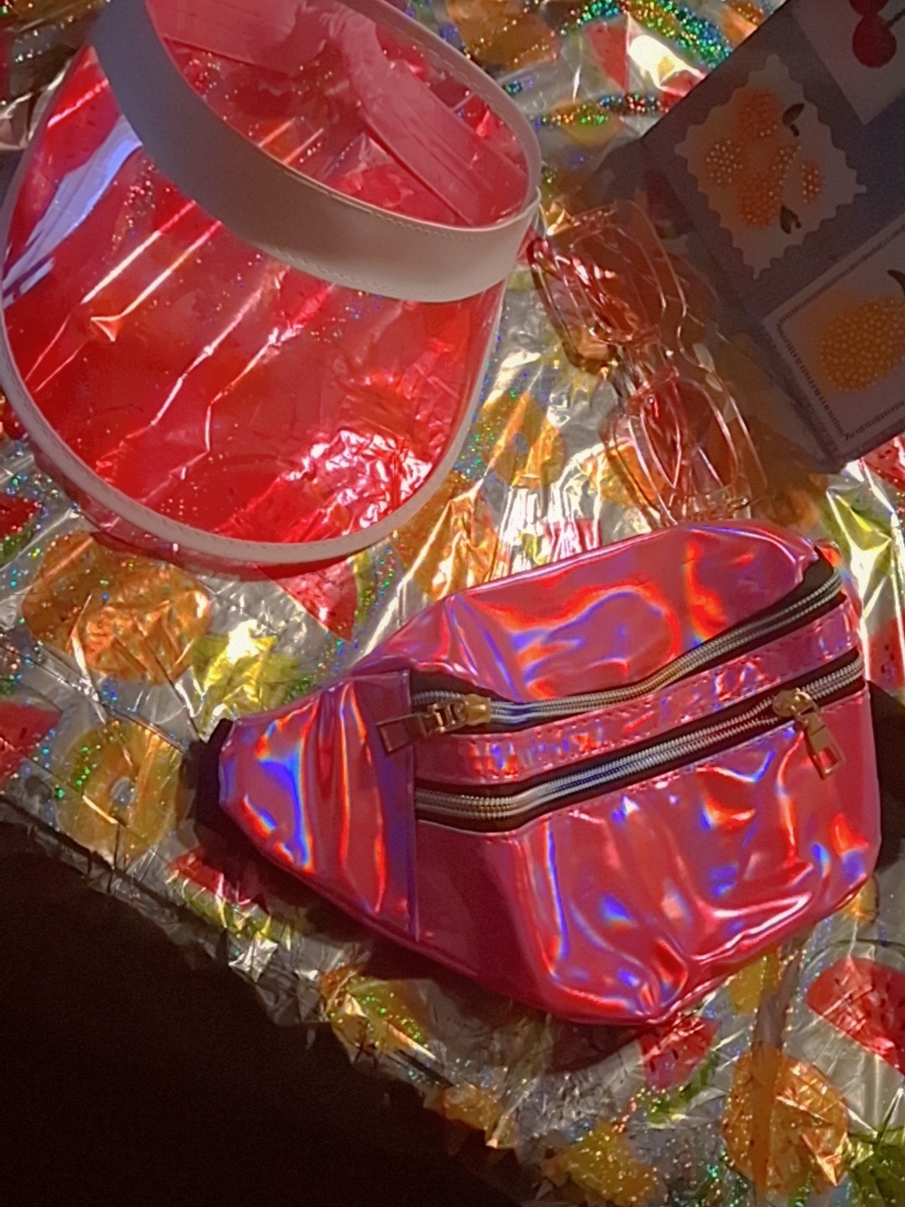 Iridescent Pink Holographic Waist Bag